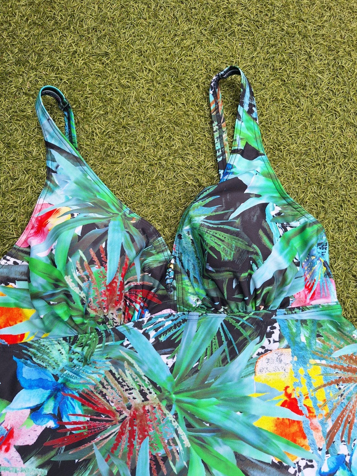 Tankini met tropische print, Kleding | Dames, Meerkleurig, Ophalen of Verzenden, Zo goed als nieuw, Bikini