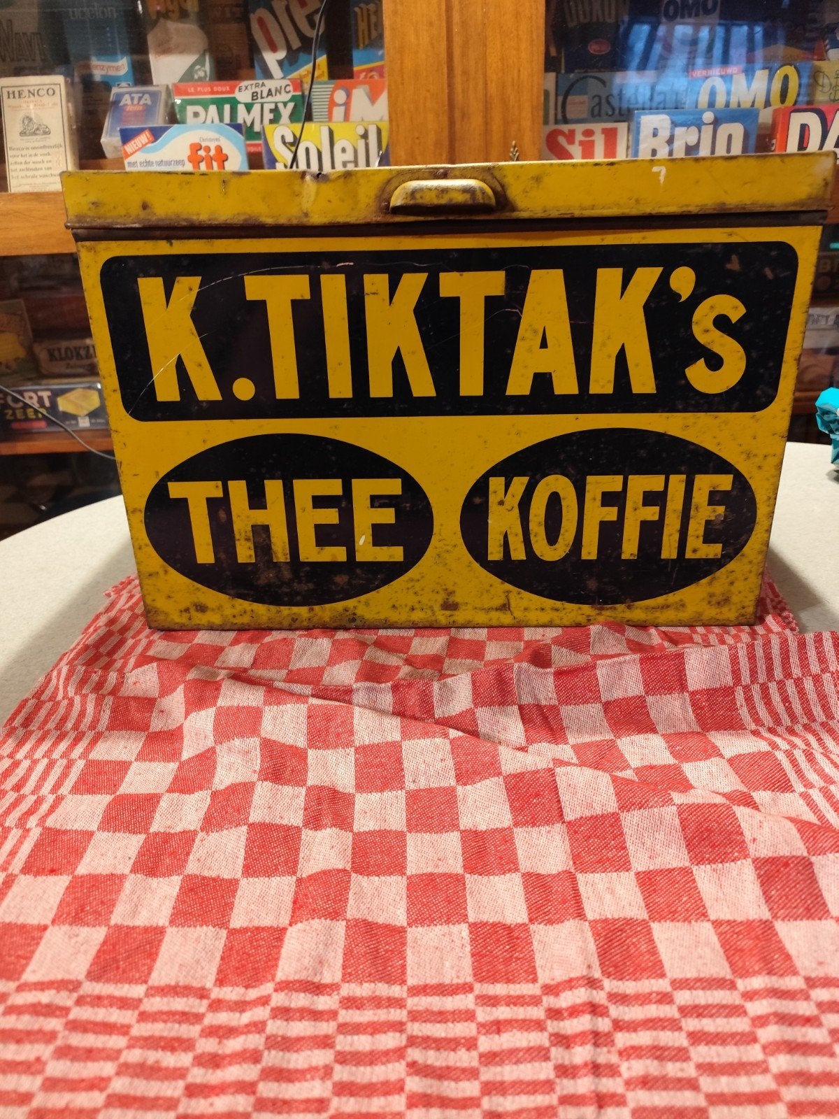 Groot Winkelblik van TikTak koffie en thee, Ophalen of Verzenden