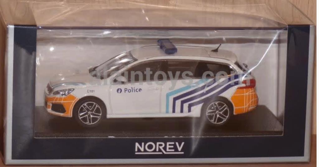 Peugeot 308 SW 2018 Politie Belgie 1:43 NOREV ref. 473945, Verzenden, Nieuw, Auto, Norev