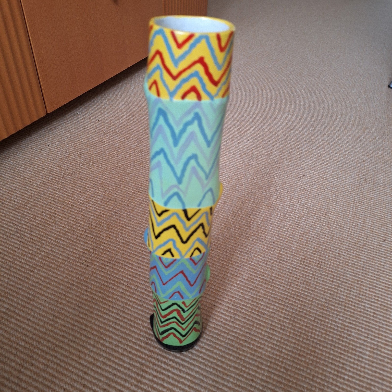 Hangvaas Afrika handmade, Huis en Inrichting, Woonaccessoires | Vazen, Meerkleurig, Ophalen of Verzenden, Zo goed als nieuw, 38 cm