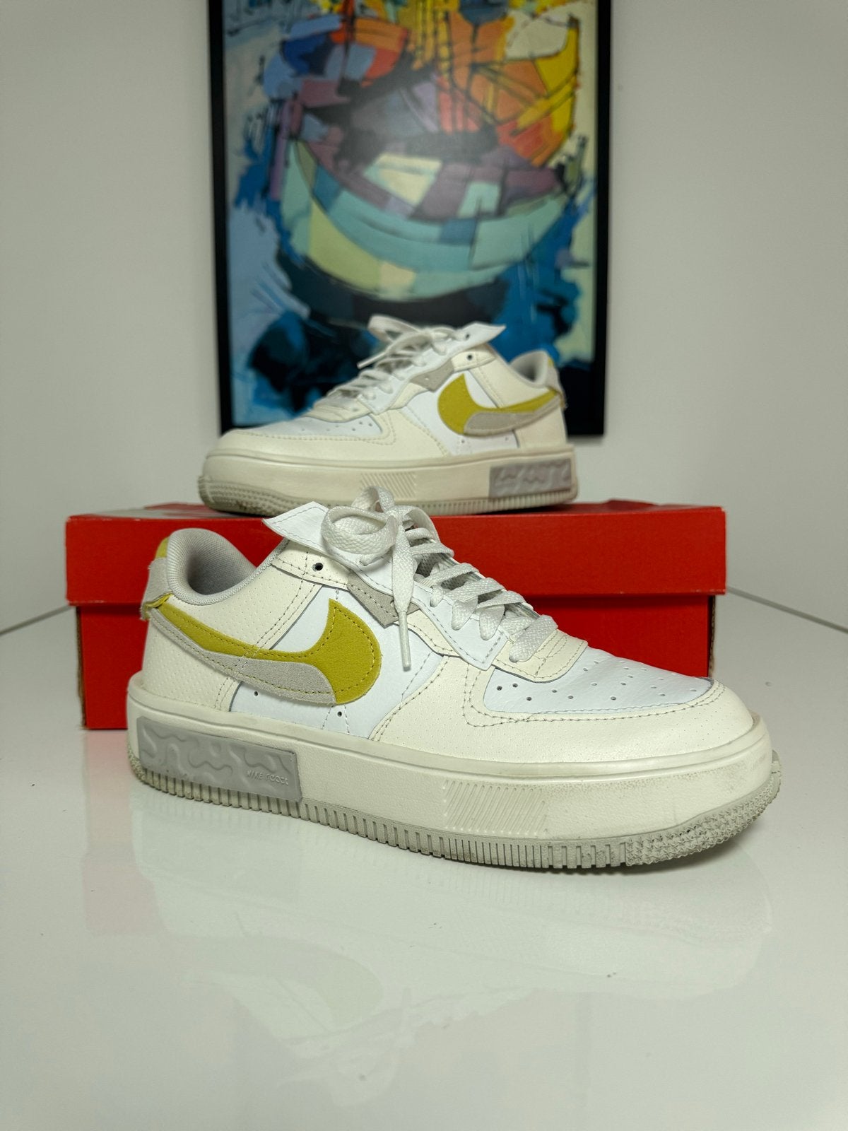 Nike Air Force 1 Fontanka Lemon Drop - Maat 38,5, Verzenden, Geel, Sneakers of Gympen, Gedragen