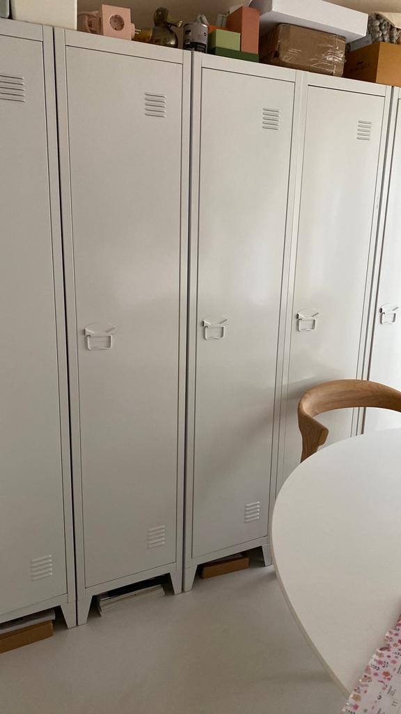 5 witte lockerkasten, Huis en Inrichting, Ophalen, Gebruikt