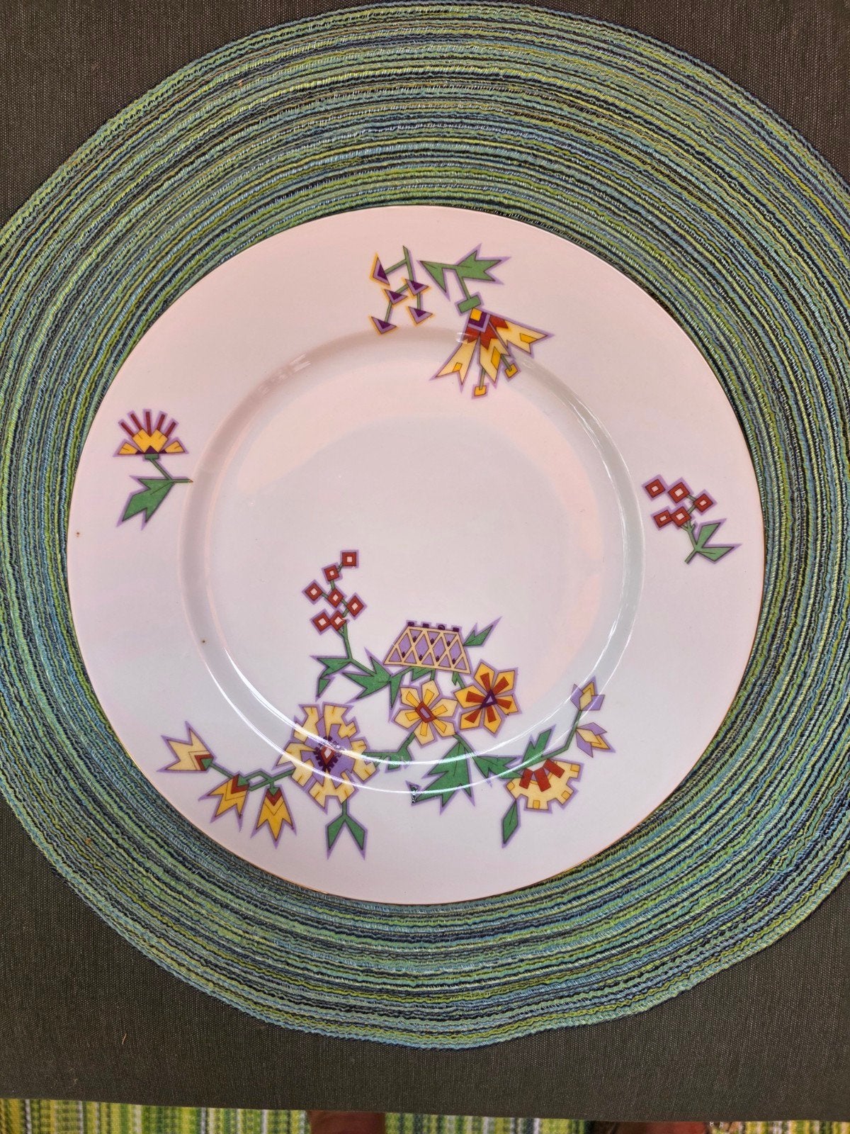 art deco prachtige puntgave borden uit de jaren 20 vintage, Vintage, Ophalen of Verzenden, Zo goed als nieuw, Bord(en)