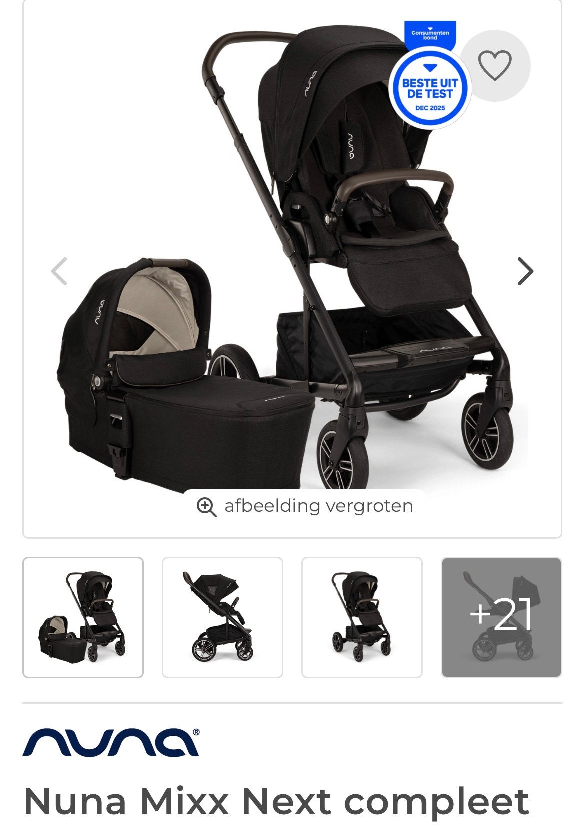 Nuna mixx next compleet, Kinderen en Baby's, Kinderwagens en Combinaties, Gebruikt, Overige merken, Ophalen