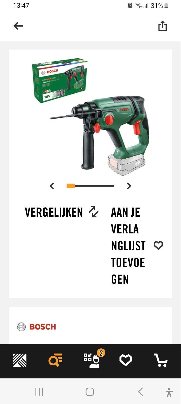 Bosch 18v accu klopboormachine, Ophalen, Nieuw, Boormachine