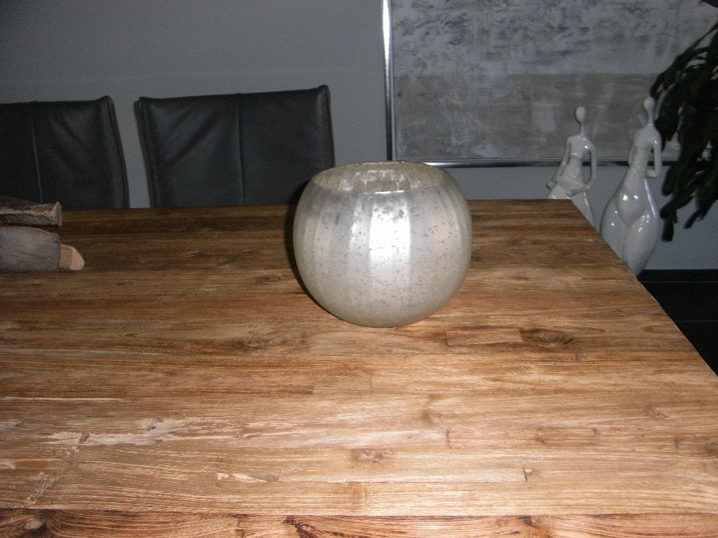 RIVERDALE mat taupe/creme/goud windlicht/vaas, 23cm hoog 18, Ophalen, Overige kleuren, Nieuw, Matte afwerking