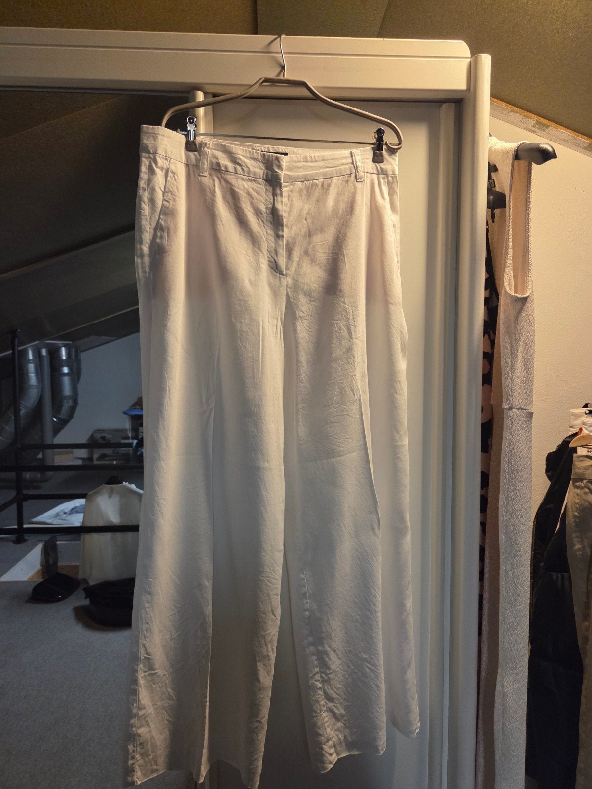 witte  linnen  broek  Marccain  maat 6, Ophalen of Verzenden, Zo goed als nieuw, Wit, Lang