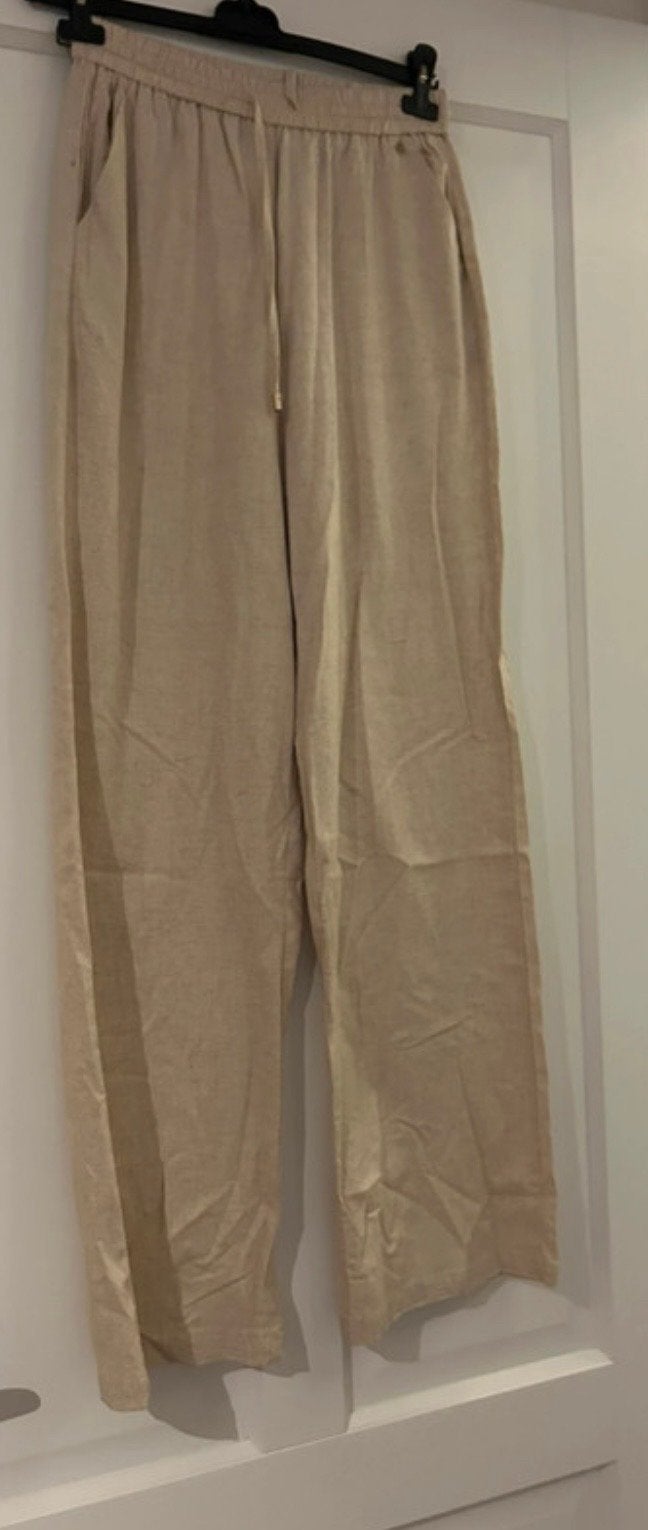 Nukus viscose/linnen broek maat S nieuw, Beige, Nieuw, Ophalen of Verzenden, Maat 36 (S)