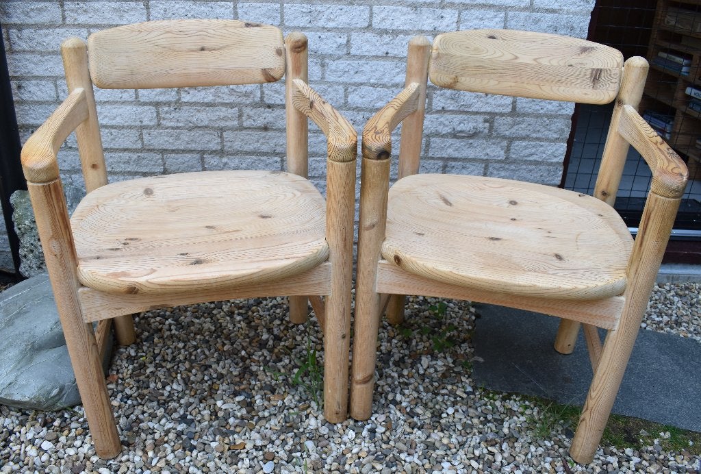 2 x stoelen massief Scandinavisch a la Rainer Daumiller, Huis en Inrichting, Ophalen, Gebruikt, Twee, Bruin