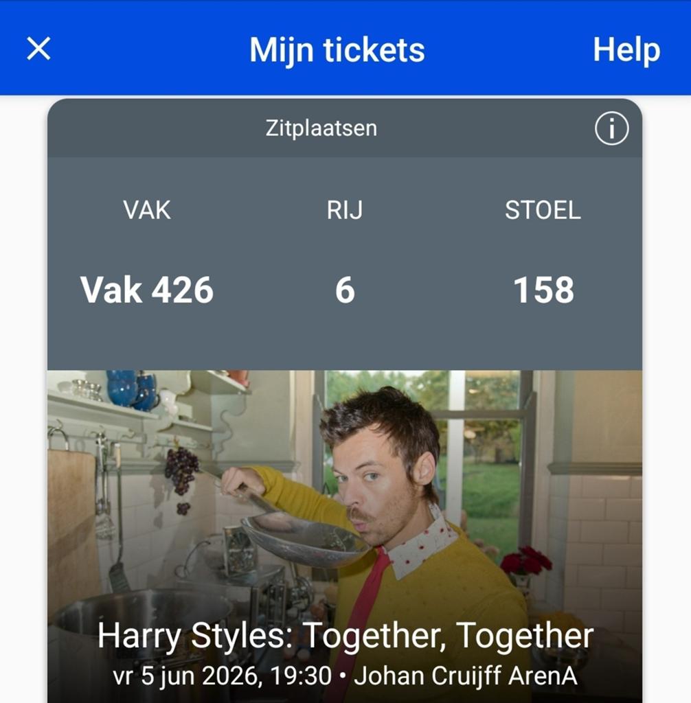 2x Harry Styles tickets 5 juni 2026, Twee personen, Juni