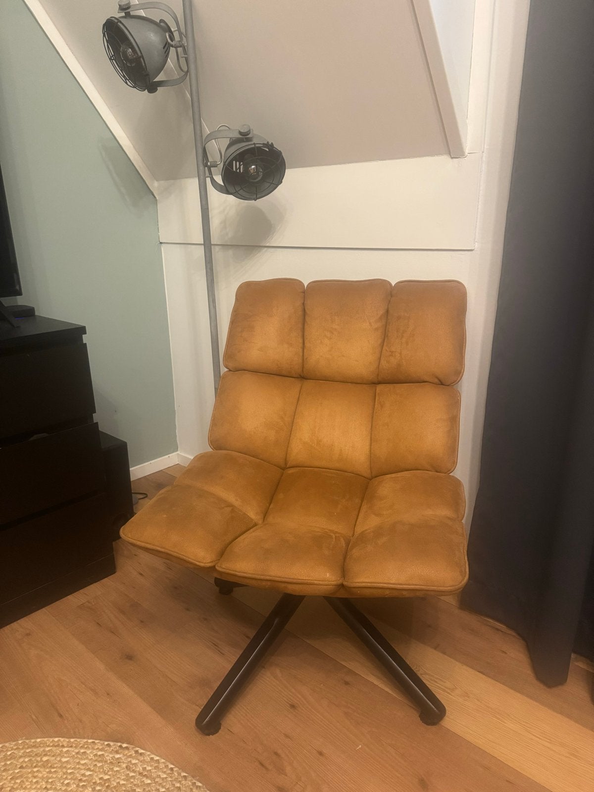 Comfortabele draaibare fauteuil - Okergeel, Huis en Inrichting, Ophalen, Overige kleuren, Zo goed als nieuw, Eén
