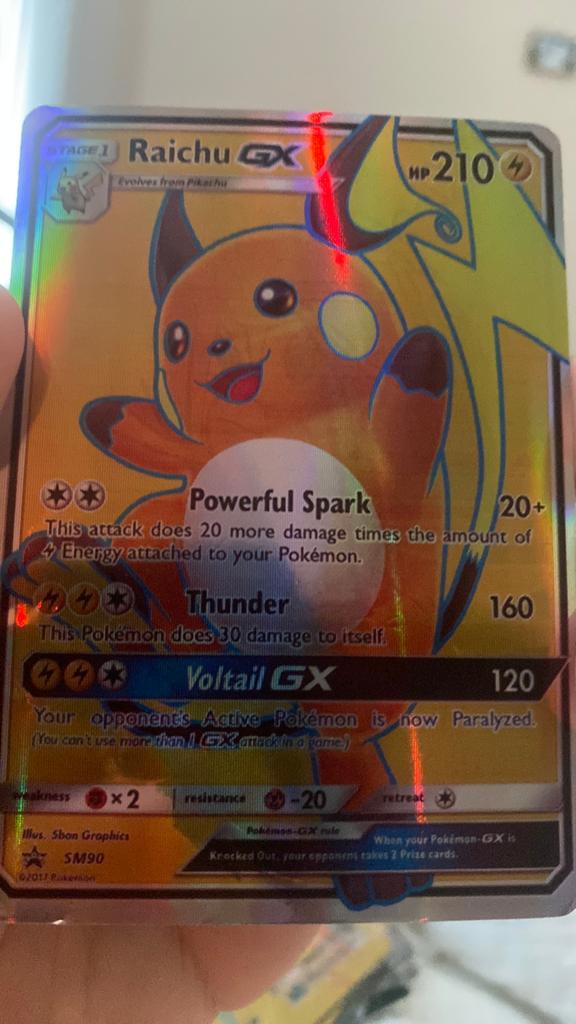 Mooie shiny raichu GX, Ophalen of Verzenden, Zo goed als nieuw
