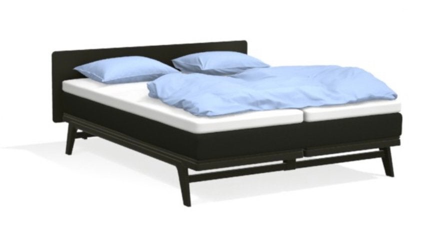 Auping Original 180x220 Deep Black incl Hoofdbord, Huis en Inrichting, Verzenden, Zwart, Tweepersoons, Zo goed als nieuw