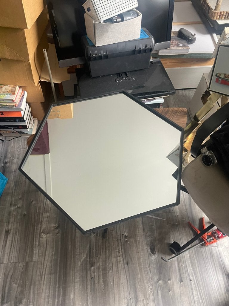 zeshoek spiegel, Huis en Inrichting, Woonaccessoires | Spiegels, Ophalen of Verzenden, Zo goed als nieuw, Rechthoekig, Minder dan 100 cm