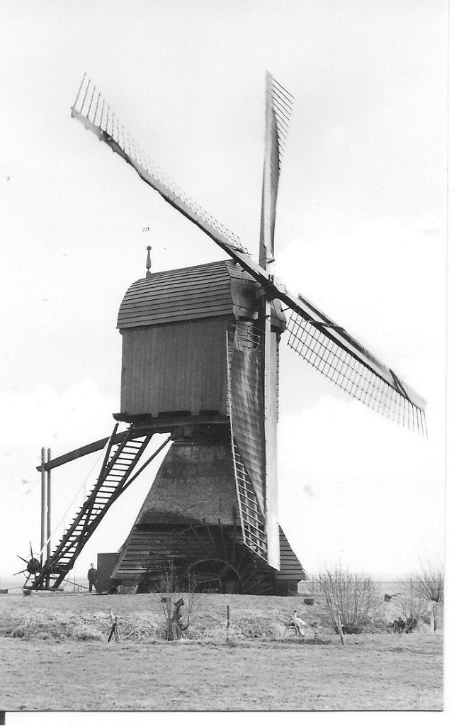 Poldermolen 'De Zandwijkse Molen' Almkerk 1977, Verzamelen, Ophalen of Verzenden, 1960 tot 1980, Ongelopen, Noord-Brabant