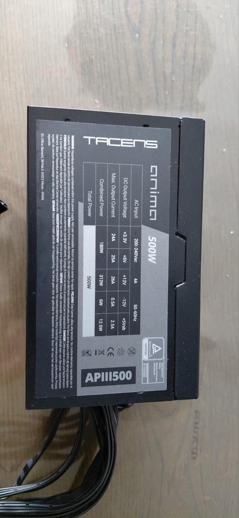 Tacens Anima APIII500 500W Voeding, Computers en Software, Interne voedingen, Ophalen of Verzenden, Gebruikt