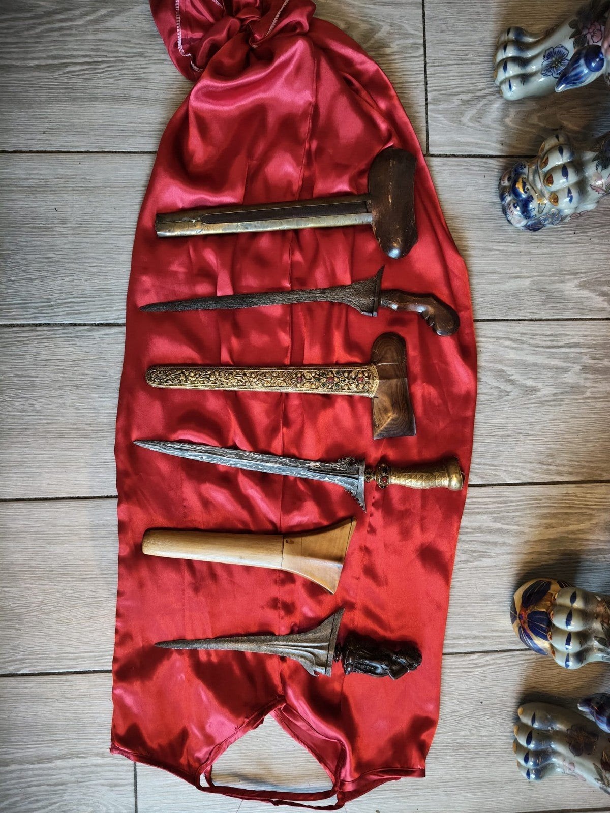 Set van 3 antieke Indonesische Keris dolken, Antiek en Kunst, Ophalen of Verzenden