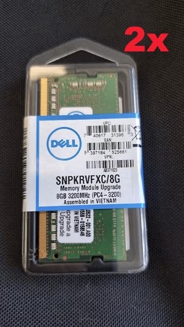 Nieuw Dell 8GB DDR4 3200MHz laptop RAM - SNPKRVFXC/8G, Computers en Software, DDR4, 8 GB, Nieuw, Ophalen of Verzenden