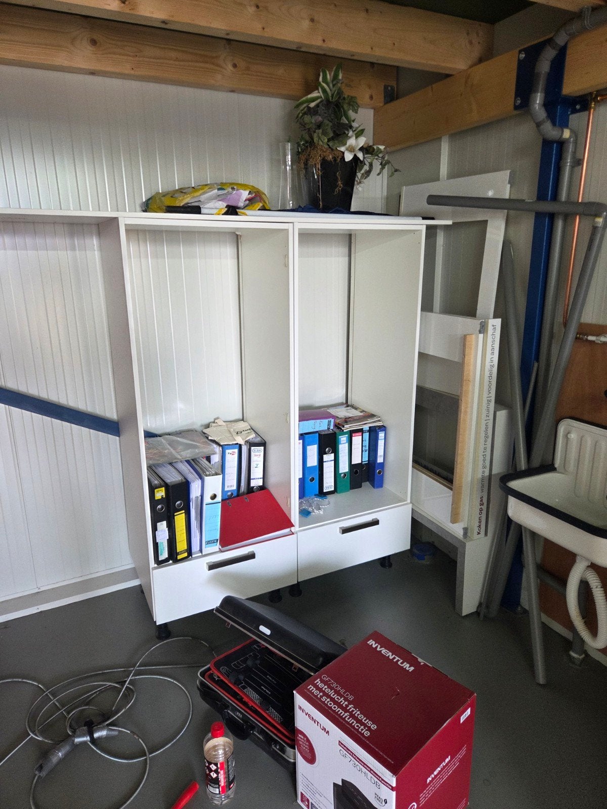 Witte keukenkast met lades en vakken, Ophalen, Gebruikt, Hout, Wit