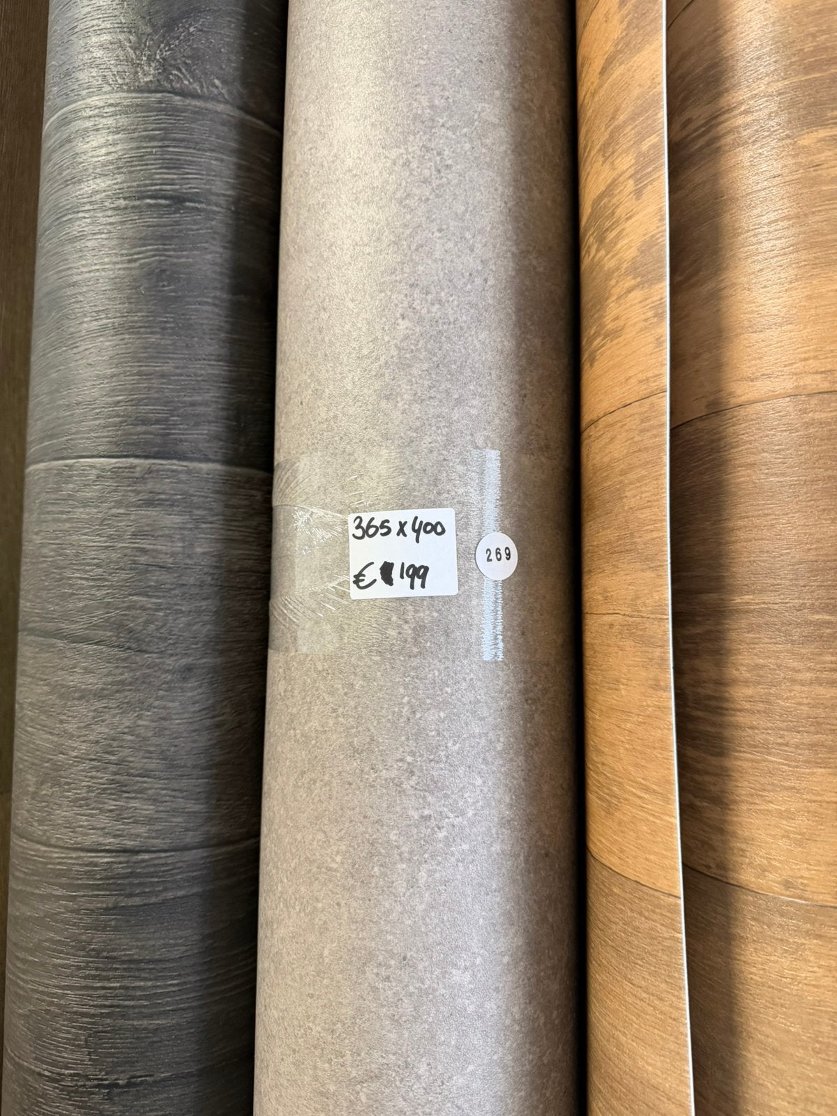 Grijs Betonlook Vinyl Restpartij | 3,65x4,00mtr (14,6m2), Ophalen, Nieuw, Nvt, Grijs