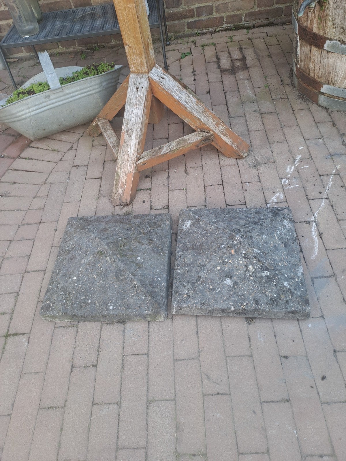 paal muts 2 stuks 35x35, Ophalen, Gebruikt, Grijs, Overige materialen