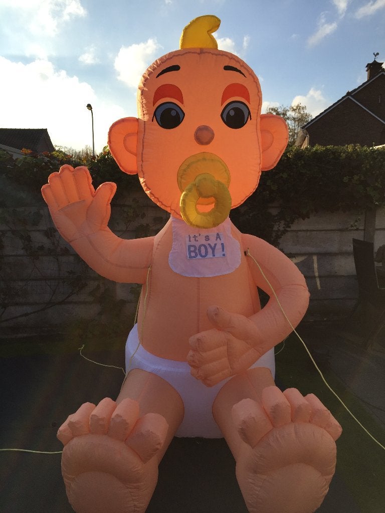Opblaasbare Ooievaar, Opblaasbare Baby, Geboorte, Oldenzaal, Ophalen, Zo goed als nieuw, Geboorte of Huwelijk