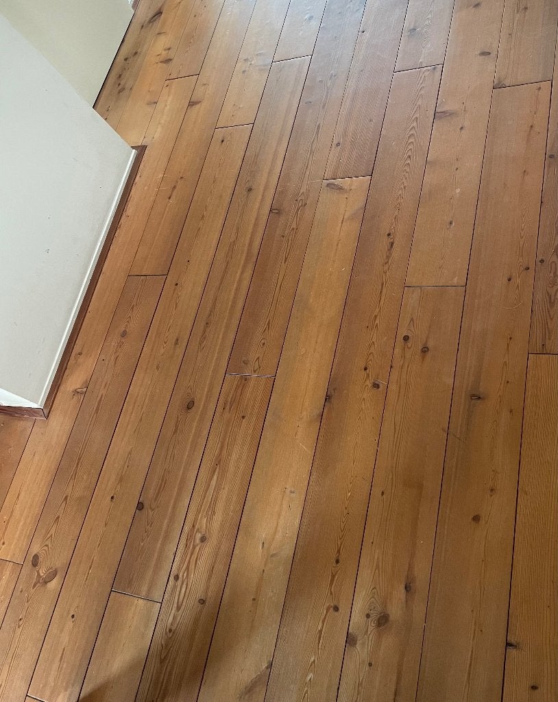 Grenen vloerplanken ca 38 m2, Doe-het-zelf en Verbouw, Vloerdelen en Plavuizen, Ophalen, Gebruikt, Vloerdelen of -planken, 10 m² of meer