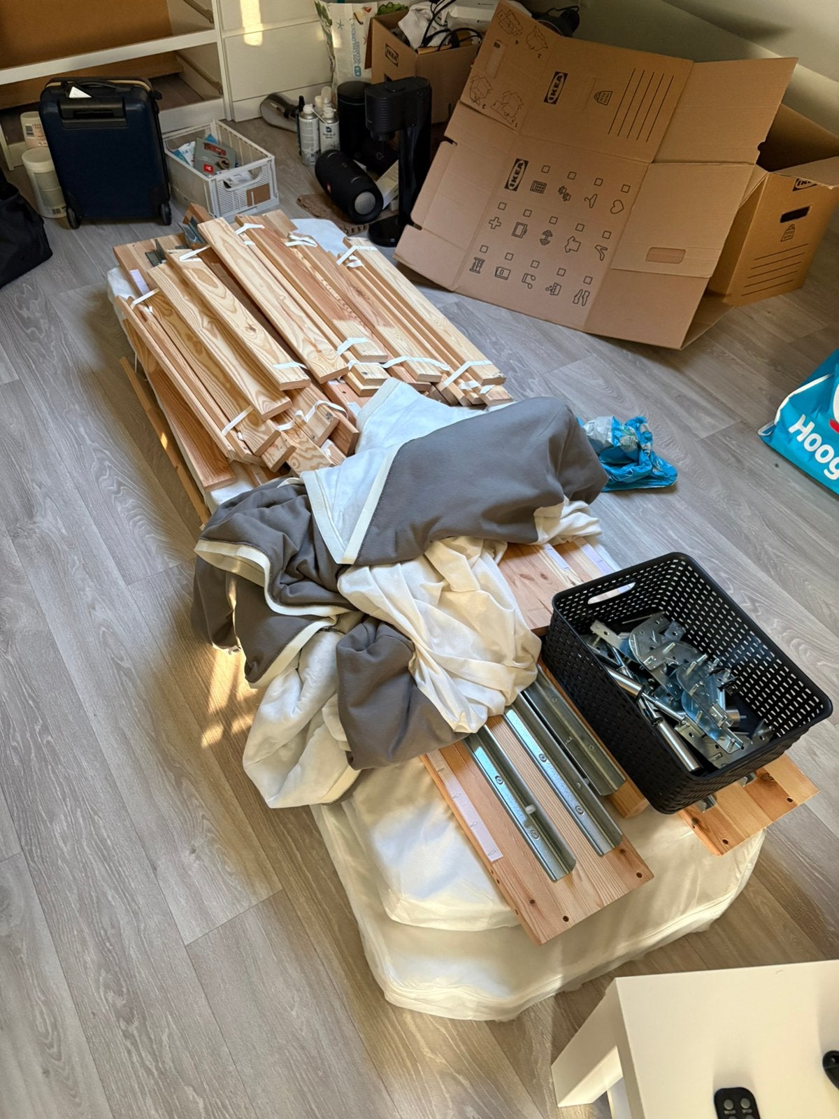 Onderkant Ikea boxspring 140x200, Ophalen, Gebruikt, Tweepersoons, 140 cm