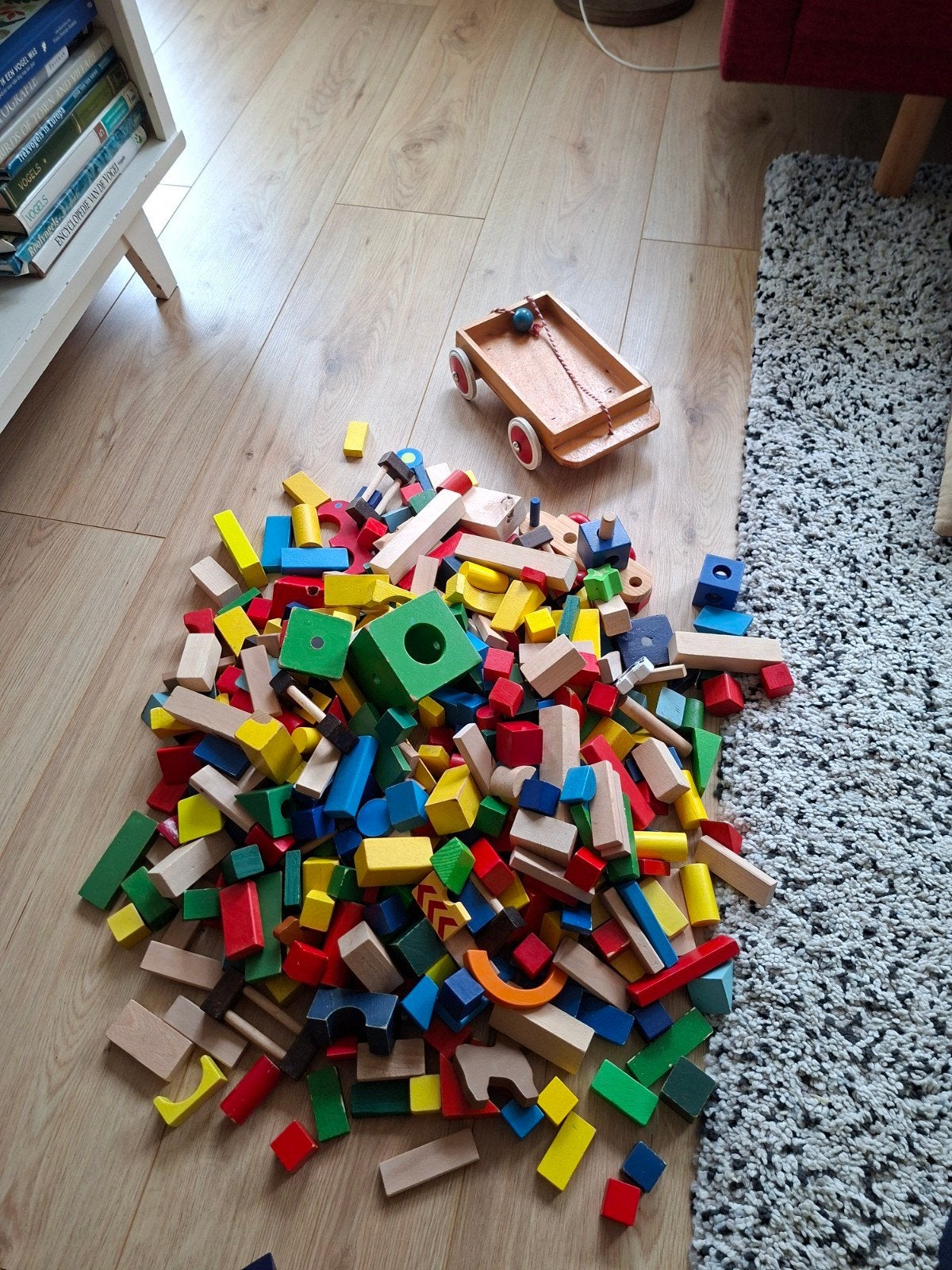 Houten blokken, Ophalen