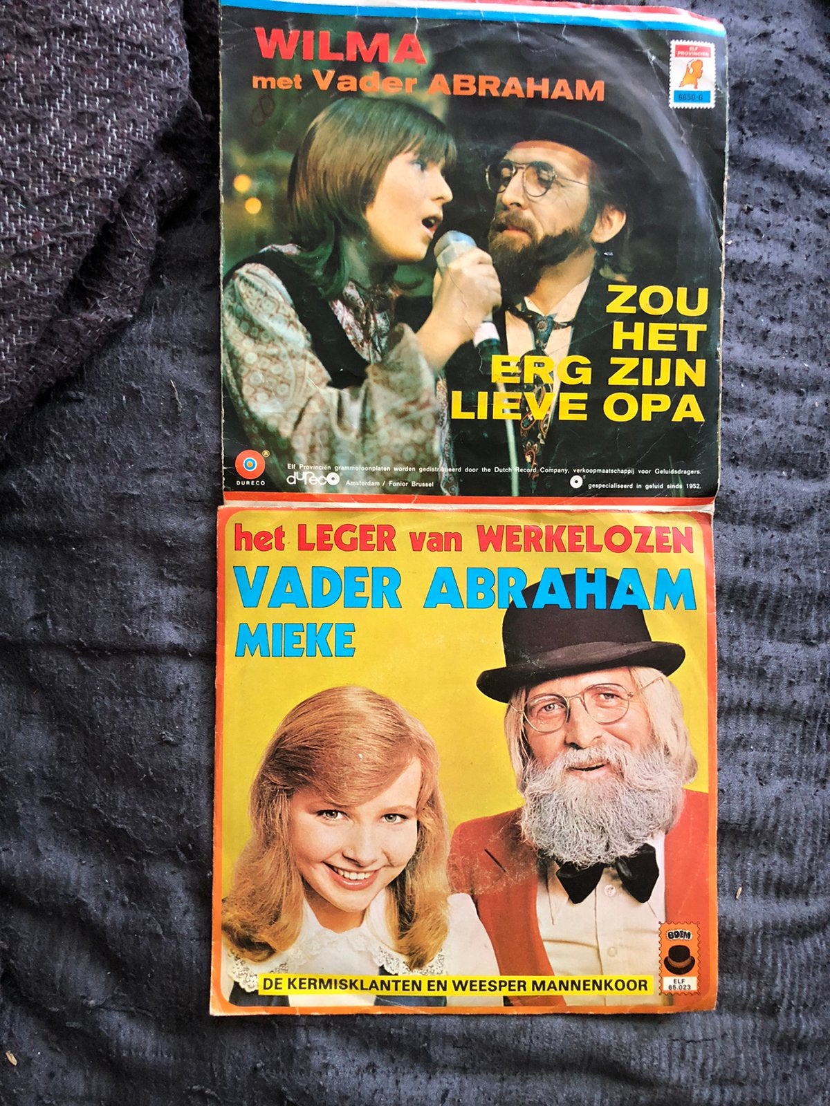 2 singles vader Abraham en mieke, Ophalen of Verzenden, Zo goed als nieuw, Overige formaten, Levenslied of Smartlap