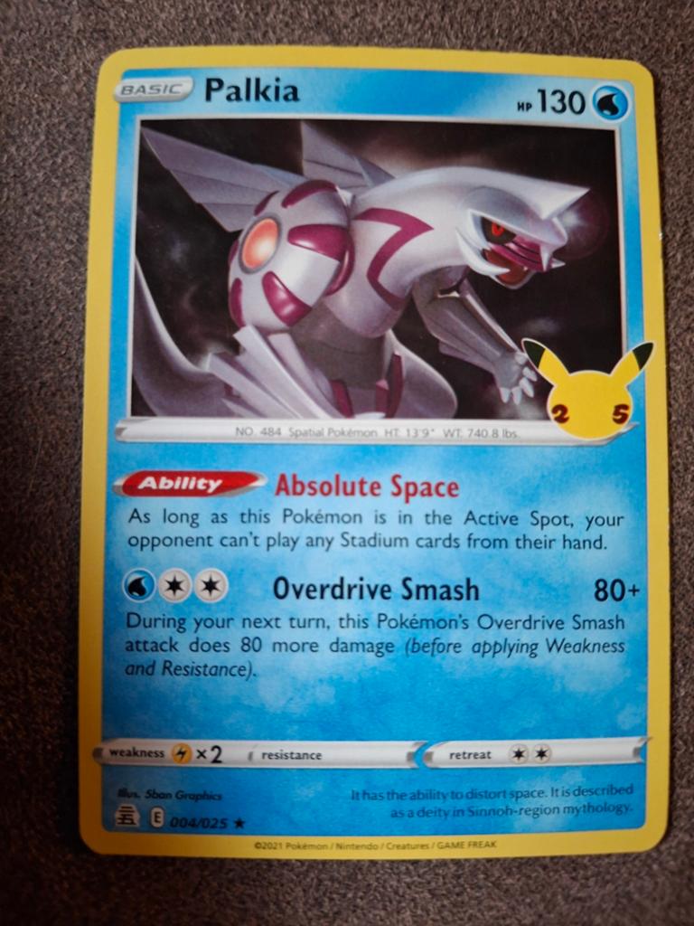 Palkia Pokémon Kaart - Celebrations 25th Anniversary, Ophalen of Verzenden, Zo goed als nieuw, Losse kaart
