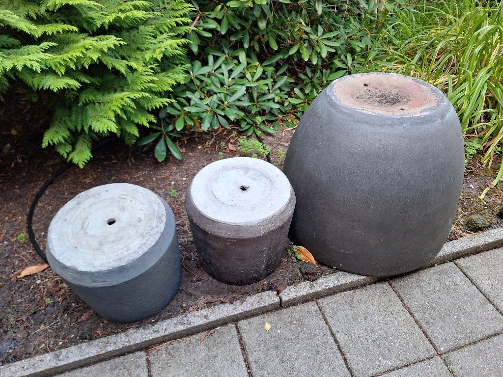 Terraspotten, Tuin en Terras, Bloembakken en Plantenbakken, Ophalen, Steen, Gebruikt, Rond