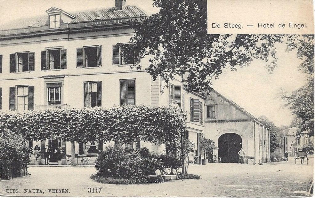De Steeg (Gld.) Hotel de Engel, Volk. Uitg. Nauta 3117, Ophalen of Verzenden, Voor 1920, Ongelopen, Gelderland