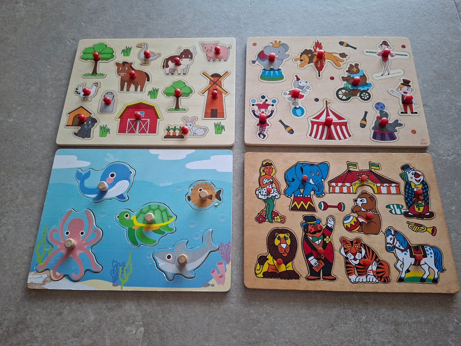 Set van 4 houten puzzels, Ophalen, 2 tot 4 jaar, Gebruikt, Van hout