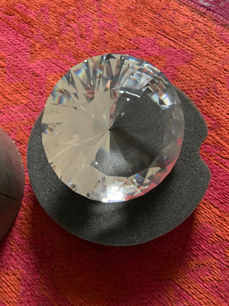 Swarovski facet stern in vorm van diamant 80 mm groot, Verzamelen, Swarovski, Ophalen of Verzenden, Zo goed als nieuw, Figuurtje