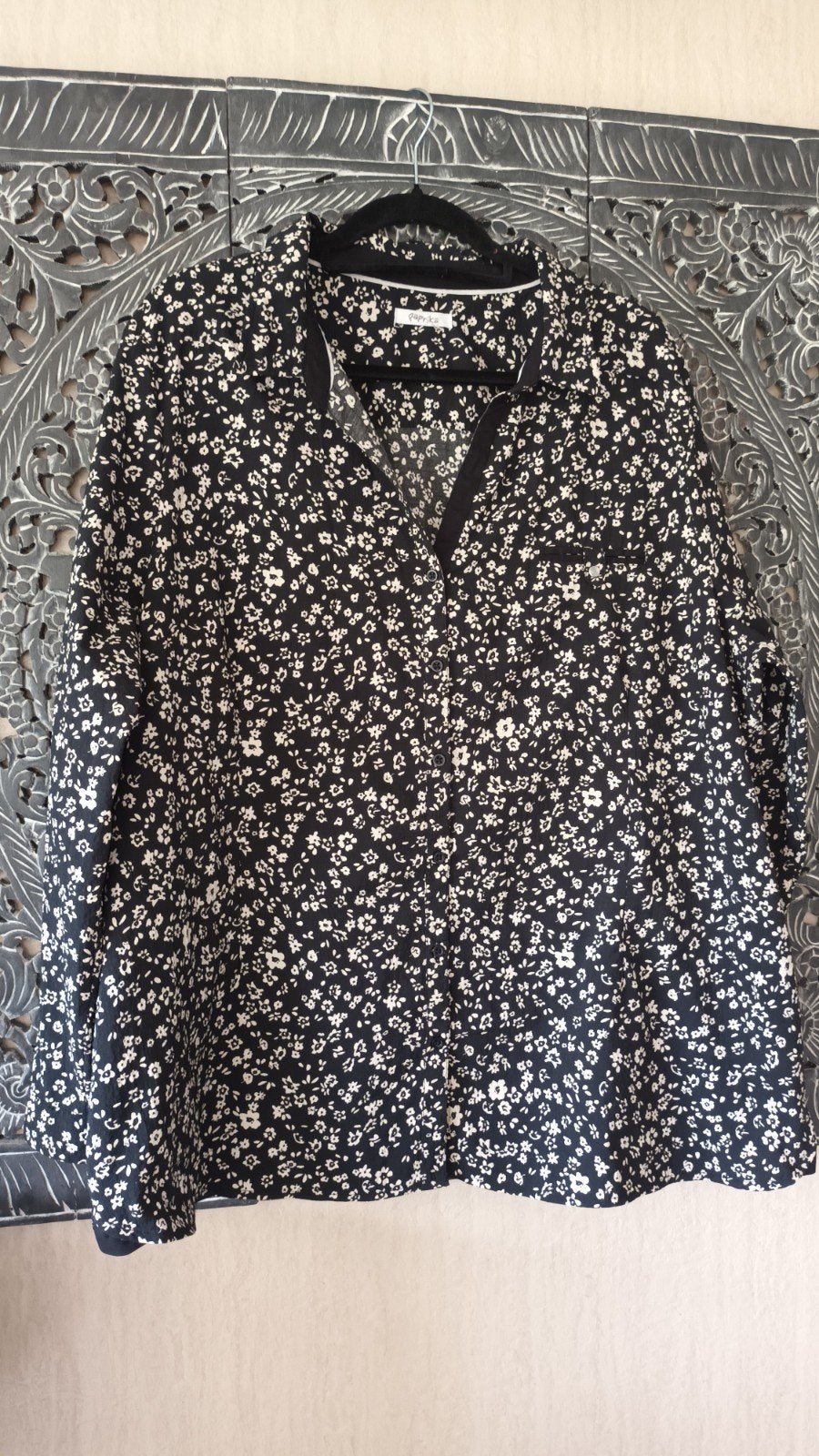 Paprika blouse met bloemenprint - Maat T6, PAPRIKA, Zwart, Maat 46/48 (XL) of groter, Ophalen of Verzenden