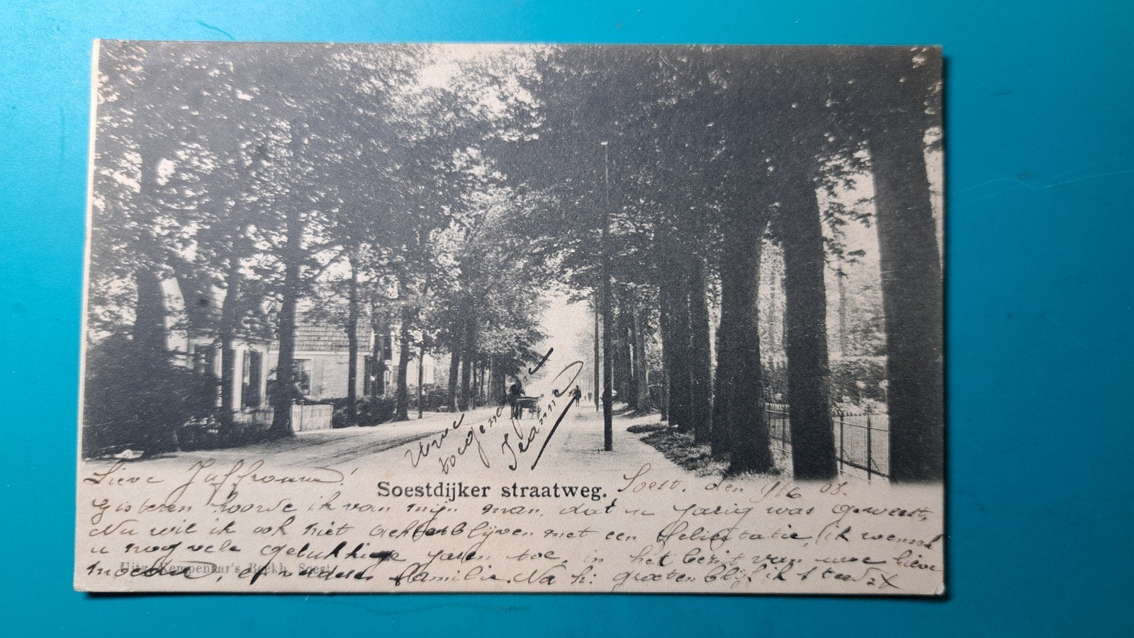Soestdijker Straatweg , soest bilthoven , 1908, Verzamelen, Verzenden, Voor 1920, Gelopen, Utrecht