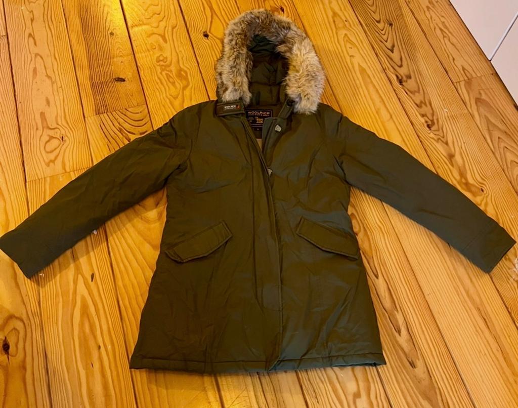 Woolrich Winterjas dames parka Maat XL, Ophalen of Verzenden, Gedragen, Maat 46/48 (XL) of groter, Groen