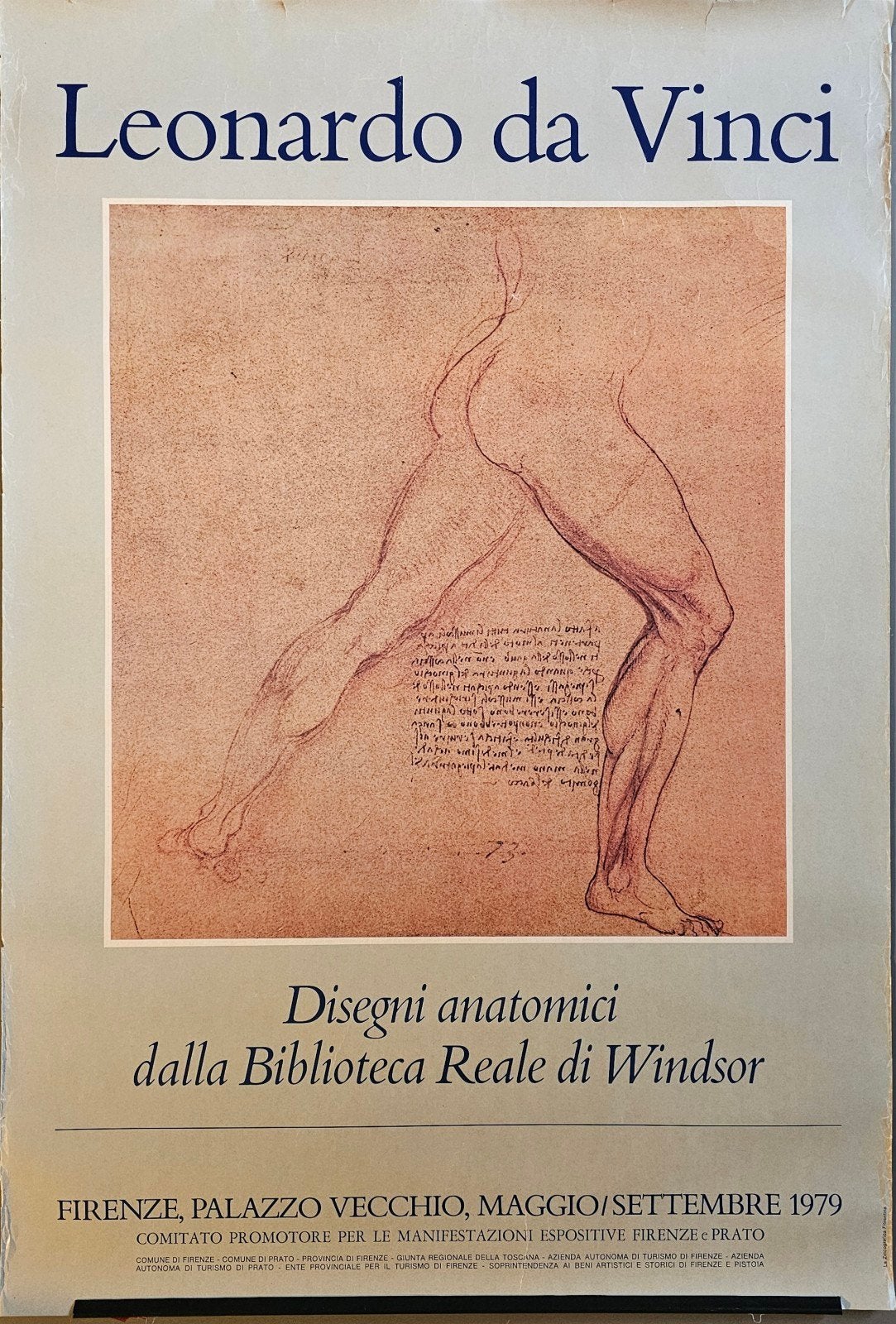 Originele Leonardo da Vinci tentoonstellingsposter 1979, Deurposter of groter, Ophalen of Verzenden, Overige onderwerpen, Rechthoekig Staand