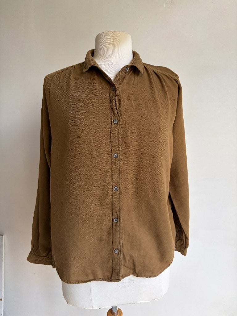 pomandere blouse bruin maat 34 pauw, Kleding | Dames, Bruin, Verzenden, Zo goed als nieuw, Maat 34 (XS) of kleiner