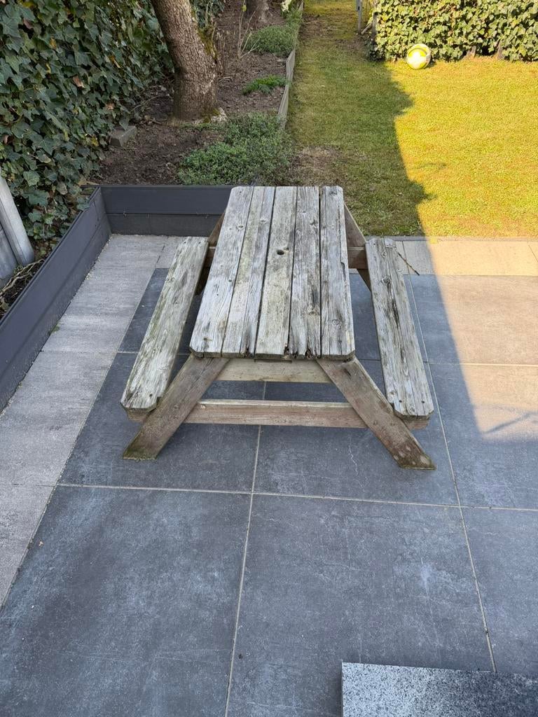 Picknic zandtafel, Gebruikt, Rechthoekig, Hout, Ophalen