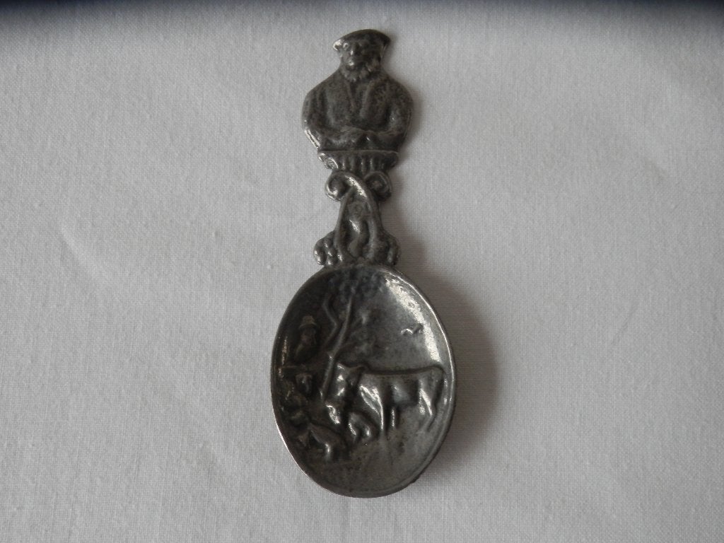 Tinnen Sierlepel lepel oud hollandse Tingieterij Leerdam, Ophalen of Verzenden