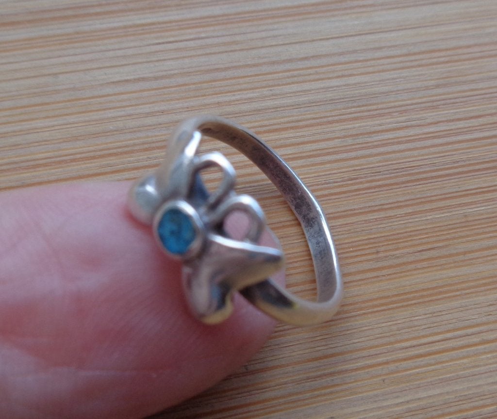 zilveren ring met vlinder [126], Verzenden, Dame, Zilver, Zilver