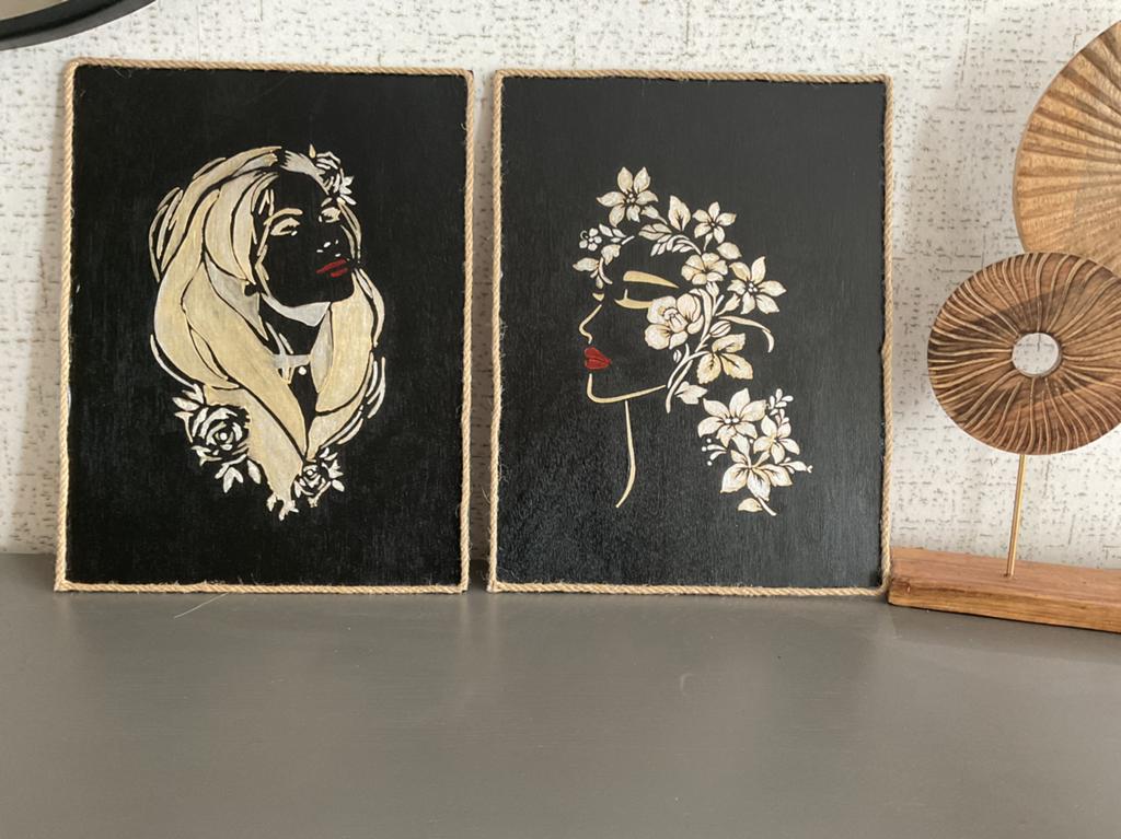 2 mooie geschilderde wandpanelen. Samen 10€, Ophalen of Verzenden, Overige soorten, Nederland