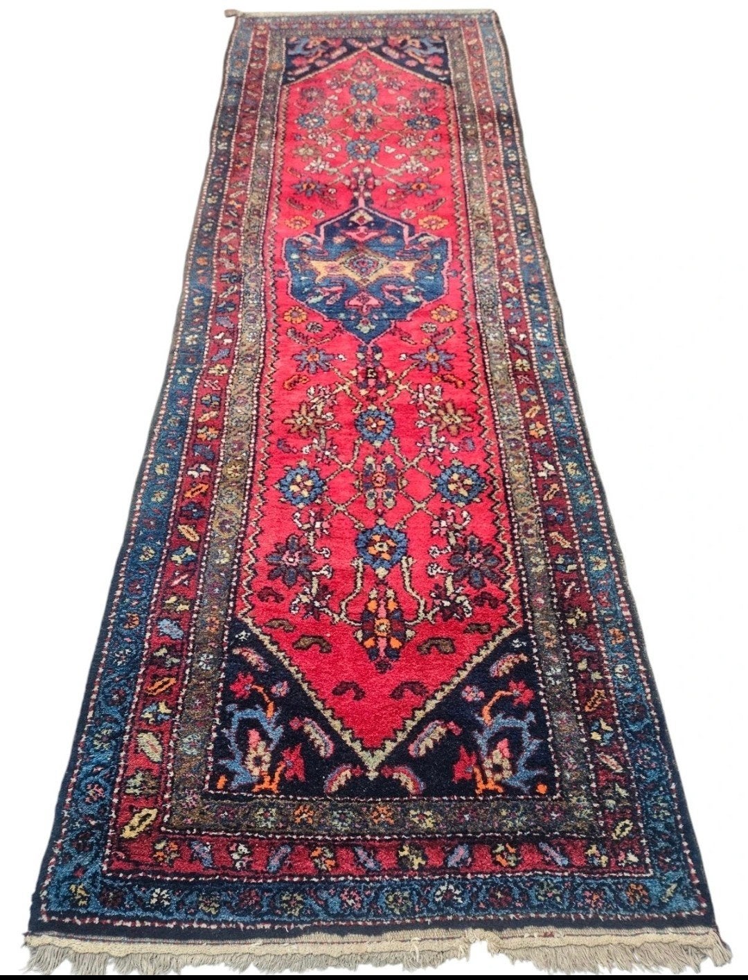 Handmade Persian wool Kelardasht carpet loper Iran 100x290cm, Gebruikt, Crème, ., Kelardasht