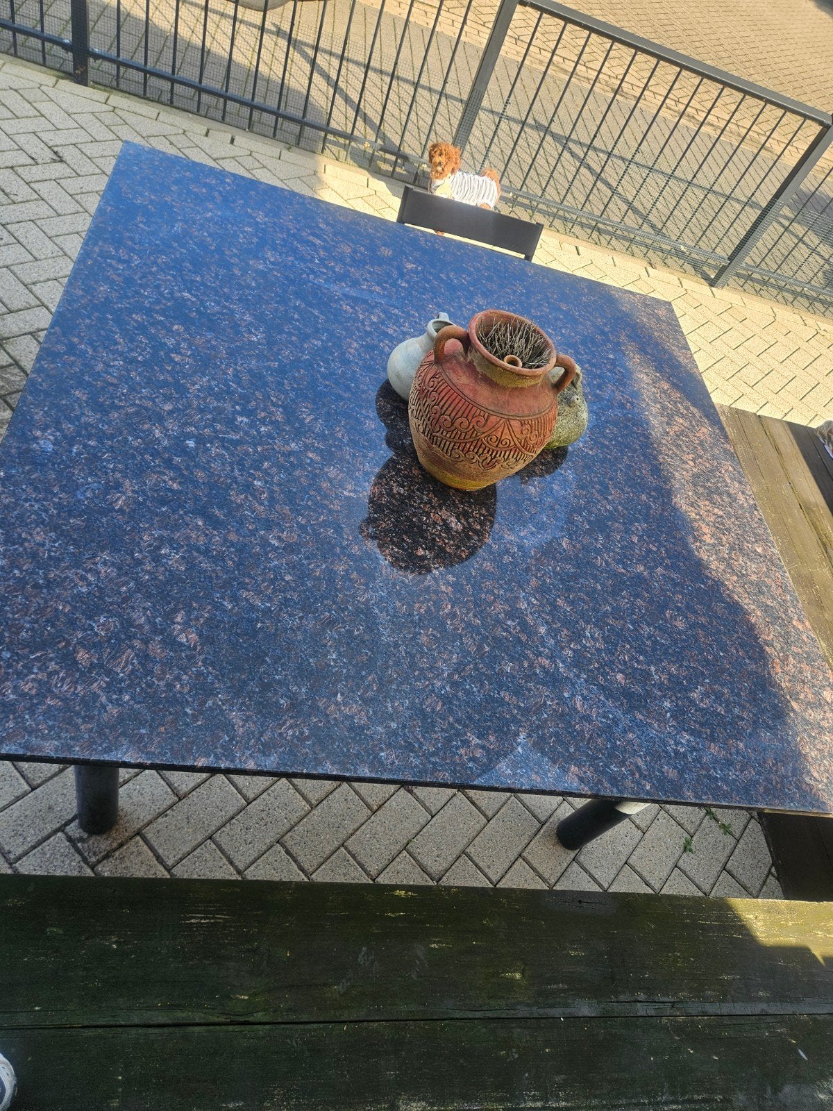 marmeren tafel, Tuin en Terras, Ophalen, Zo goed als nieuw, Rechthoekig, Overige materialen