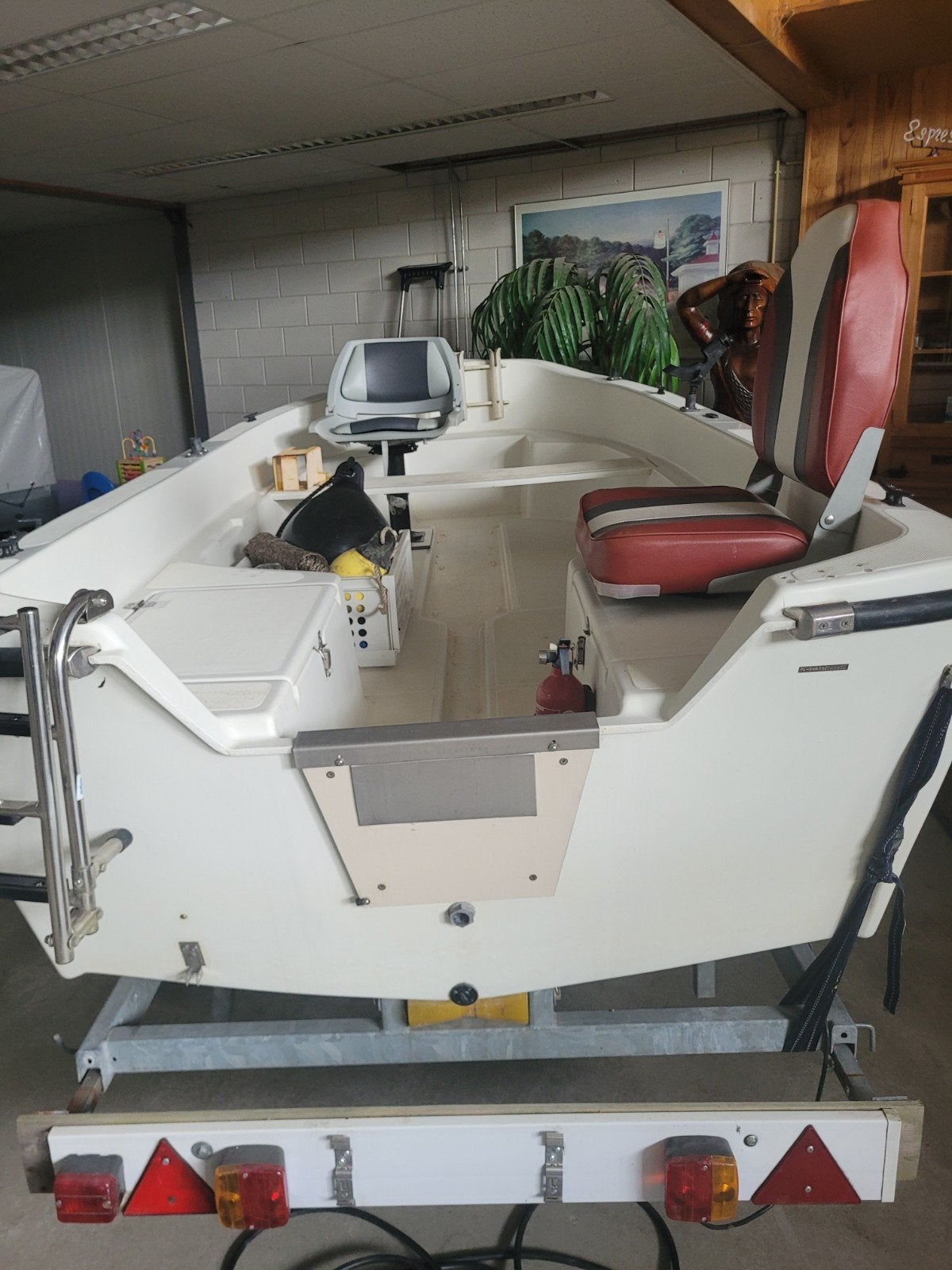 Polyester visboot  410, Watersport en Boten, Ophalen, Gebruikt, Polyester, Buitenboordmotor