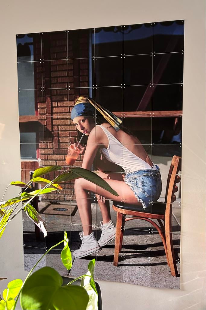 IXXI "Girl with a pearl earring chillout mood" wanddecoratie, 180 cm, Gebruikt, Meerkleurig, Ophalen of Verzenden