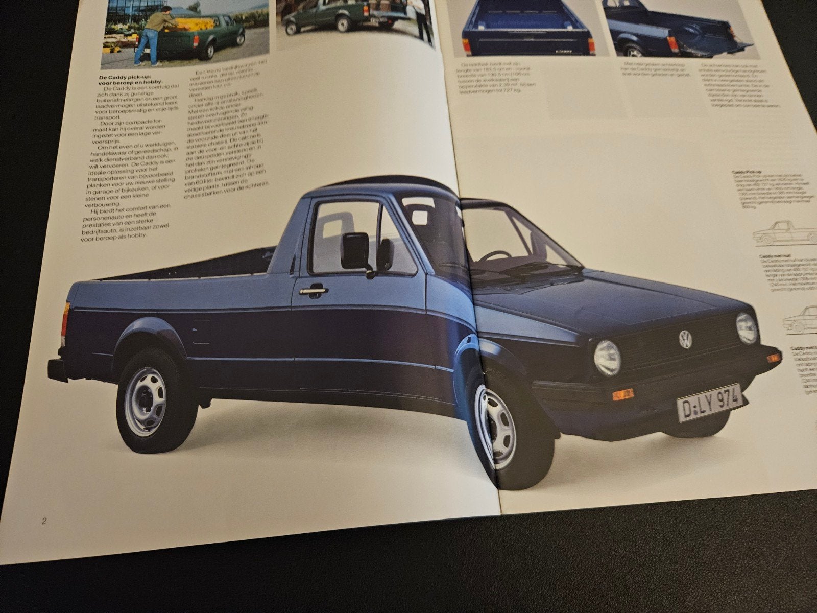 Brochure Volkswagen Caddy Pick-up 1988, Ophalen of Verzenden, Zo goed als nieuw, Volkswagen
