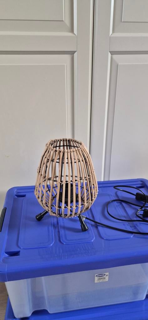 Rotan tafellamp - sfeervolle verlichting, Ophalen of Verzenden, Zo goed als nieuw, Minder dan 50 cm